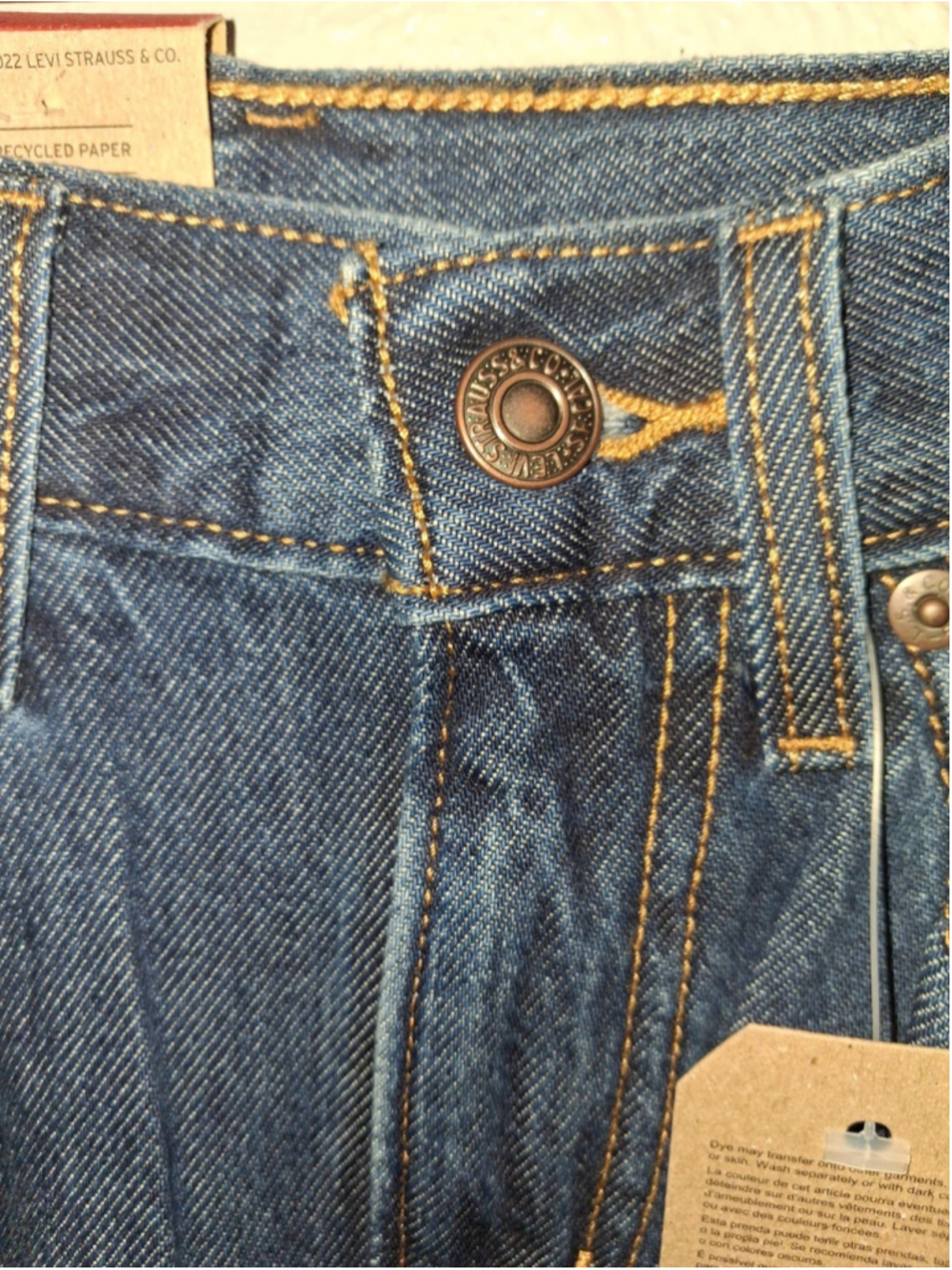 Levis Strauss Womens Dark Blue Jeans Skirt Size 24 Length 25 NWTS - Picture 3 of 7
